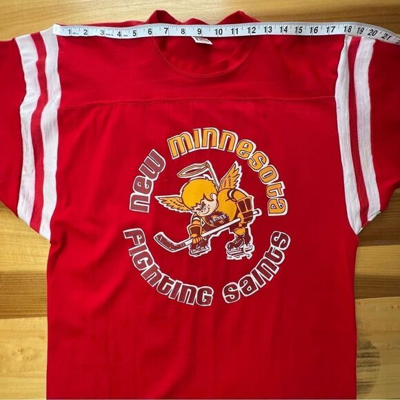VINTAGE Hockey Sweater New Minnesota Fighting Saints Sz 46-48 S/M - Picture 6 of 10